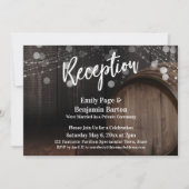 Invitation Réception Typographie Rustique Fût de Bois et Lumi (Devant)