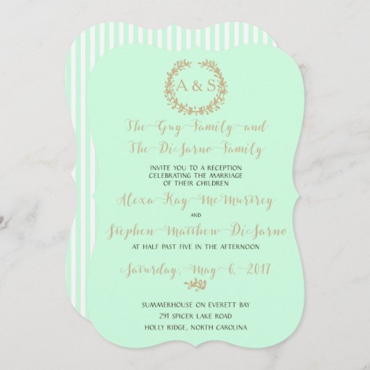 Invitation Réception uniquement (Devant / Derrière)