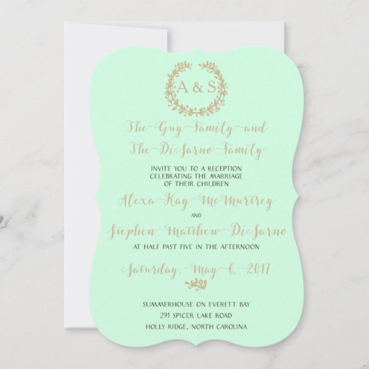 Invitation Réception uniquement (Devant)