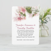 Invitation Réception Uniquement Aquarelle Fleurs Roses Fleurs (Debout devant)