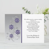 Invitation Réception uniquement avec des fleurs violettes et  (Debout devant)