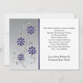 Invitation Réception uniquement avec des fleurs violettes et  (Devant)