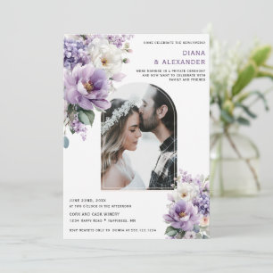 Invitation Réception uniquement avec une élégante florale lav