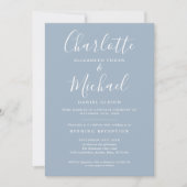 Invitation Réception uniquement Dusty Blue Script Mariage (Devant)