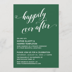 Invitation Réception verte du scénario Cœurs heureux pour tou