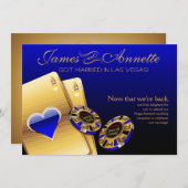 Invitation Réception VIP à Las Vegas | bleu (Devant / Derrière)