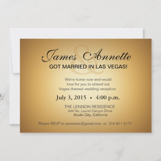 Invitation Réception VIP de Las Vegas | bleu (Dos)