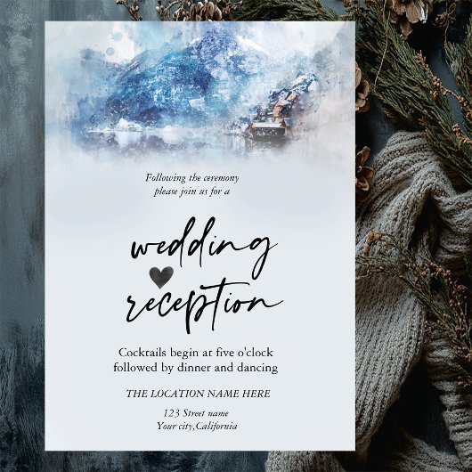 Invitation Réception Winter Mountain Lake