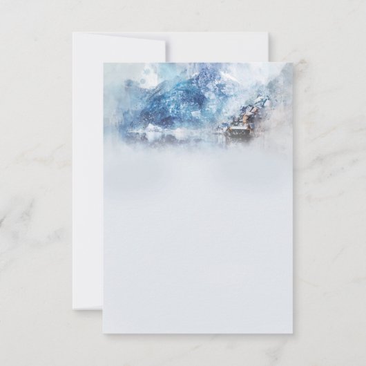 Invitation Réception Winter Mountain Lake (Dos)