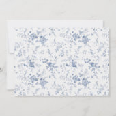 Invitation Recette de Fête des mariées florale bleue (Dos)