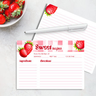 Invitation Recette de fraise Retro Fête des mariées cadeau de