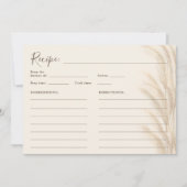 Invitation Recette de mariage bohème beige herbe de pampas aq (Devant)