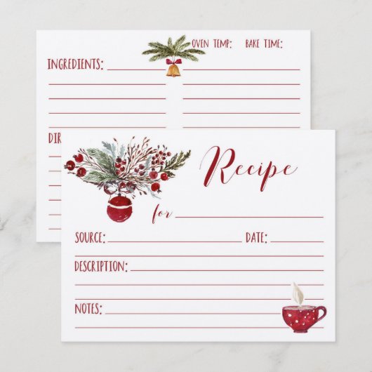 Invitation Recette de Noël (Devant / Derrière)