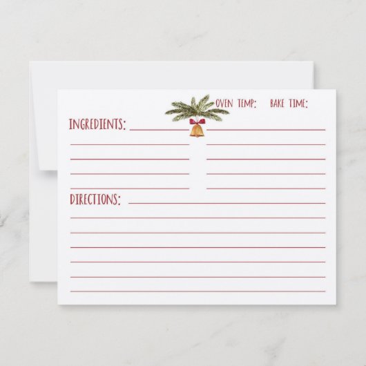 Invitation Recette de Noël (Dos)