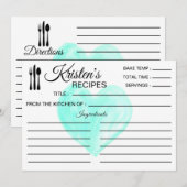 Invitation Recette Plat de cuisine Ingrédients liés Coeur (Devant / Derrière)