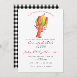 Invitation Réchauffe-poisson Baby shower à plat Cajun Buffalo
