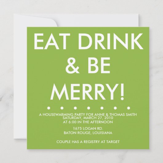 Invitation Réchauffement de la maison (Devant)