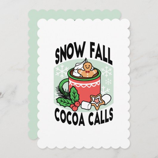 Invitation Réchauffez-vous avec les Appels de Cacao de Chute (Devant / Derrière)