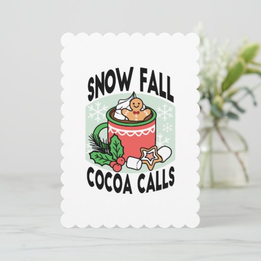 Invitation Réchauffez-vous avec les Appels de Cacao de Chute (Debout devant)