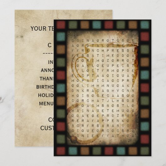 Invitation recherche de mot café (Devant / Derrière)