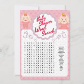 Invitation recherche de mot pour petite fille mignon (Devant)