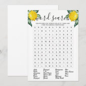 Invitation Recherche de mots jeu de douches nuptiales de citr (Devant / Derrière)