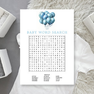 Invitation Recherche de mots pour une baby shower aquarelle b