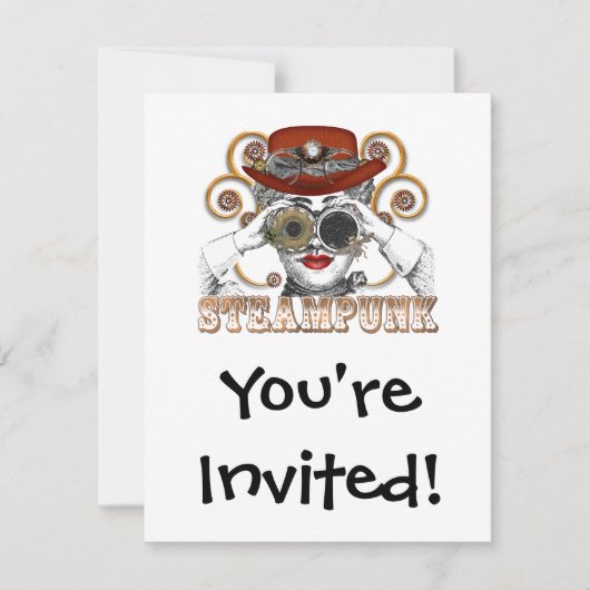 Invitation recherche steampunk art de collage steampunk (Devant)