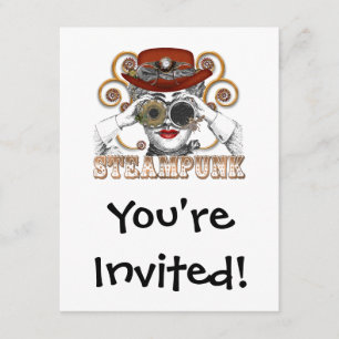 Invitation recherche steampunk art de collage steampunk