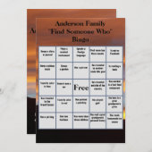 Invitation Rechercher quelqu'un qui bingo | Coucher de soleil (Devant / Derrière)