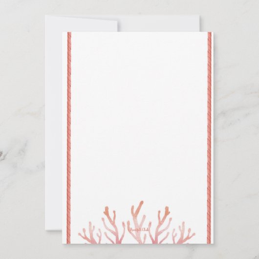 Invitation Récif de corail (Dos)