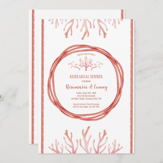 Invitation Récif de corail (Devant / Derrière)