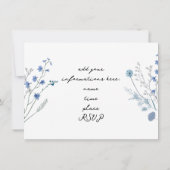 Invitation récital d'aquarelle bleu fleur sauvage (Dos)
