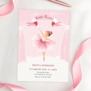 Invitation récital de ballerine rose
