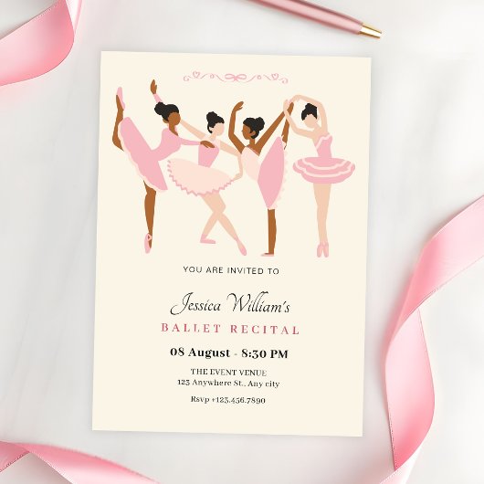 Invitation Récital de ballet de ballerine