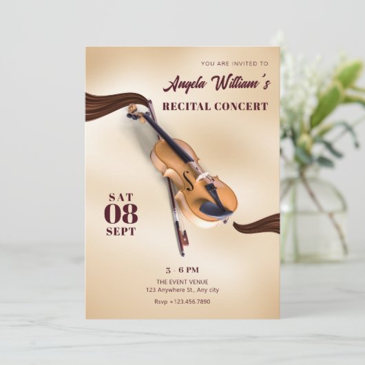 Invitation récital de concert élégant de violon instrument de (Debout devant)