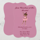 Invitation récital de danse de la petite fille Ballerina (Devant / Derrière)