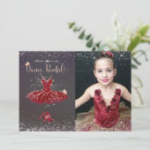 Invitation Récital de danse en tutu de couleur aquarelle Bour (Debout devant)