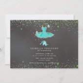 Invitation Récital de danse Tutu Turquoise à l'aquarelle (Dos)