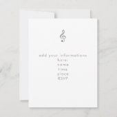 Invitation récital de musique grise élégant (Dos)