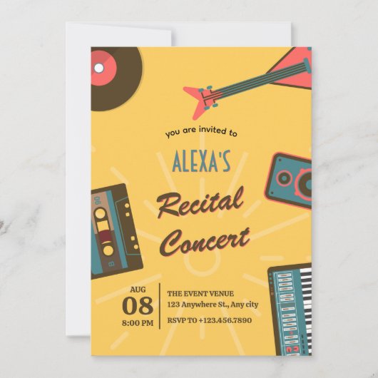 Invitation Récital de musique rétro (Devant)