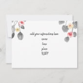 Invitation récital de musique rose aquarelle (Dos)