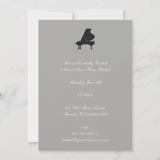 Invitation Récital de piano (Devant)