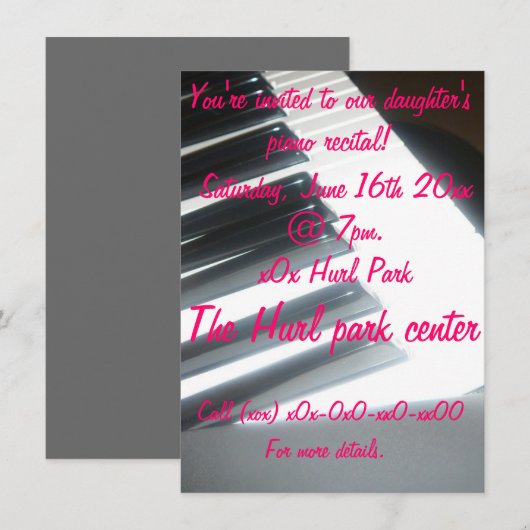 Invitation récital de piano (Devant / Derrière)
