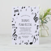 Invitation Récital de piano à note musicale noire (Debout devant)
