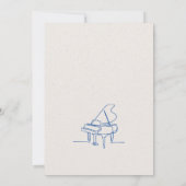 Invitation Récital de piano à queue dessin au trait moderne (Dos)