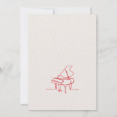 Invitation Récital de piano à queue dessin au trait moderne (Dos)