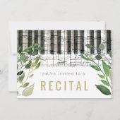Invitation récital de piano élégant aquarelle verdure (Devant)