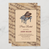 Invitation récital de piano vintage classique (Devant / Derrière)