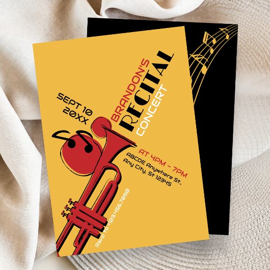 Invitation récital de trompette de musique jazz